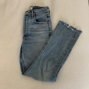 Agolde Riley High Rise Straight Crop in Zephyr